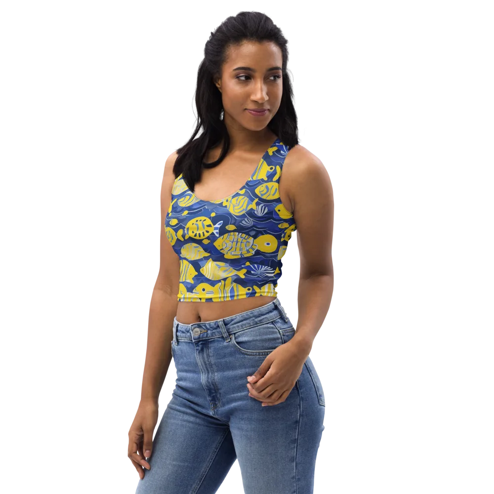 Sapphire Shoal on Crop Top — Left Front
