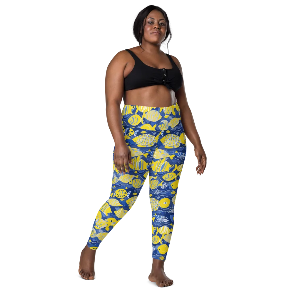 Sapphire Shoal on Leggings with Pockets — Front