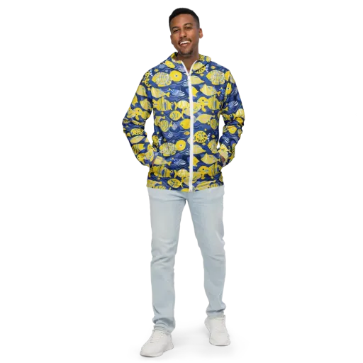 Sapphire Shoal on a Men's Windbreaker