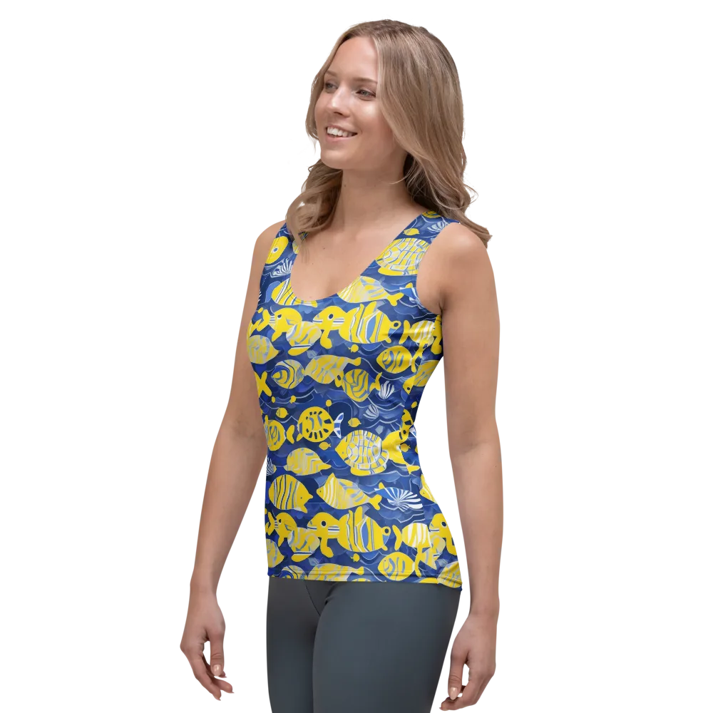Sapphire Shoal on Women's Tank Top — Left Front