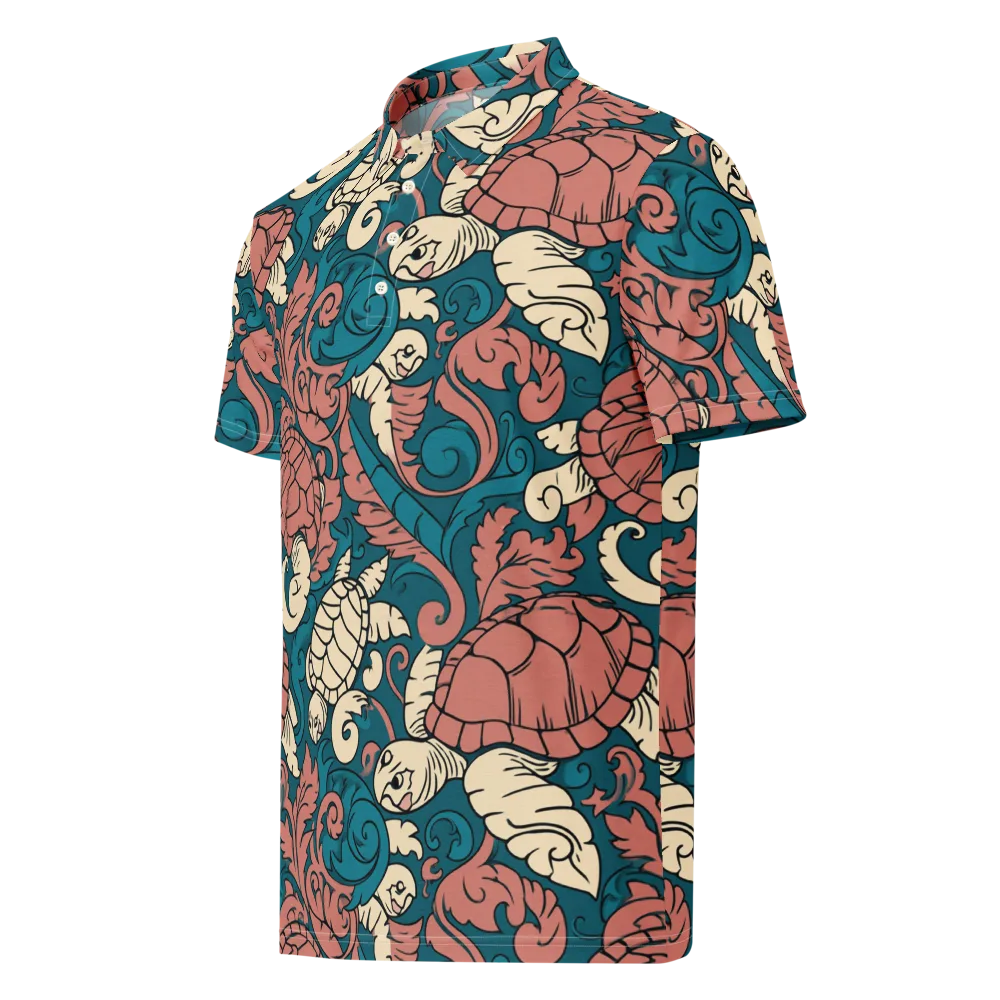 Tidal Baroque on Men's Slim Fit Polo Shirt — Left Front