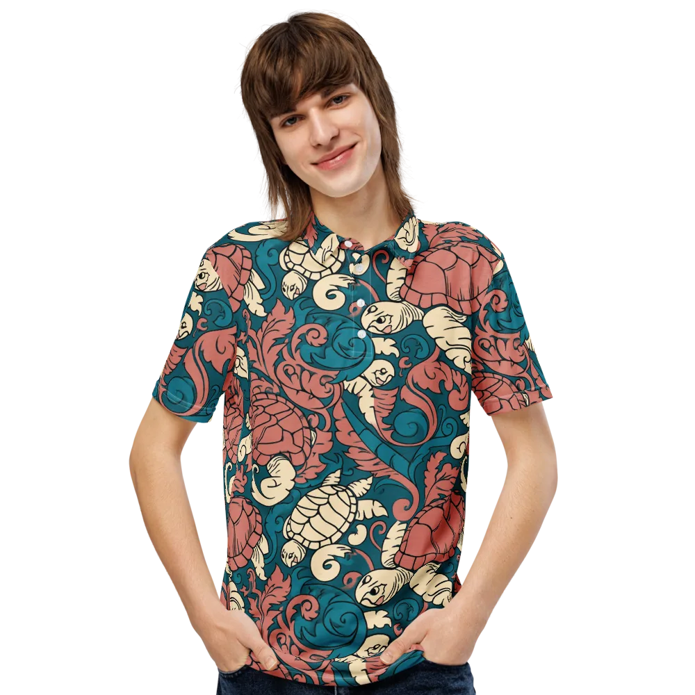 Tidal Baroque on Men's Slim Fit Polo Shirt — Front