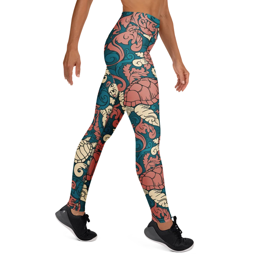 Tidal Baroque on Yoga Leggings — Right