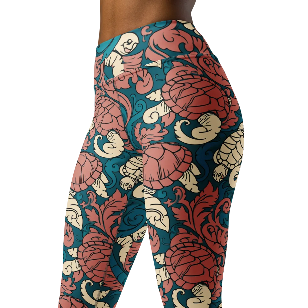 Tidal Baroque on Yoga Leggings — Left Front