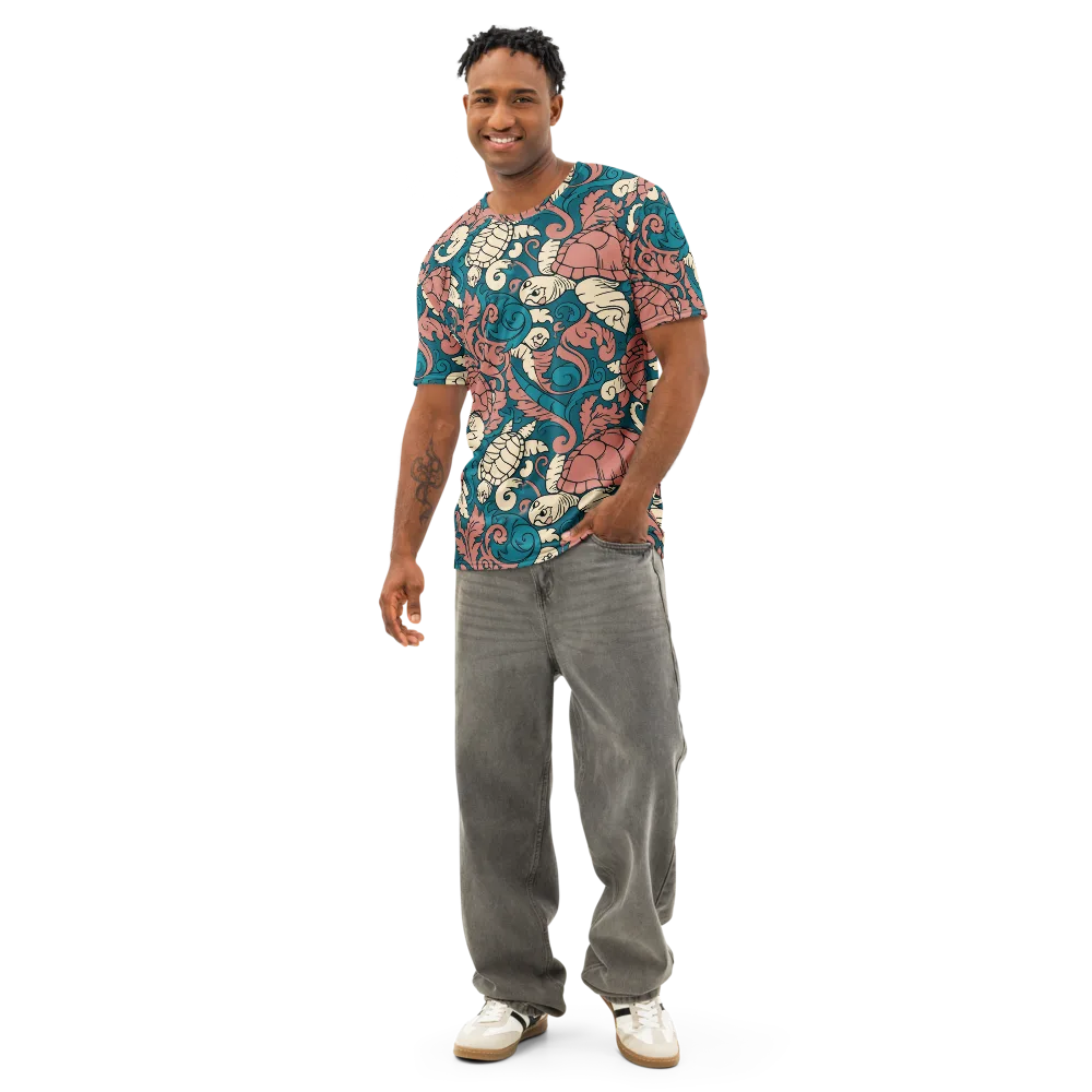 Tidal Baroque on Men's Cotton Crew Neck T-Shirt — Front