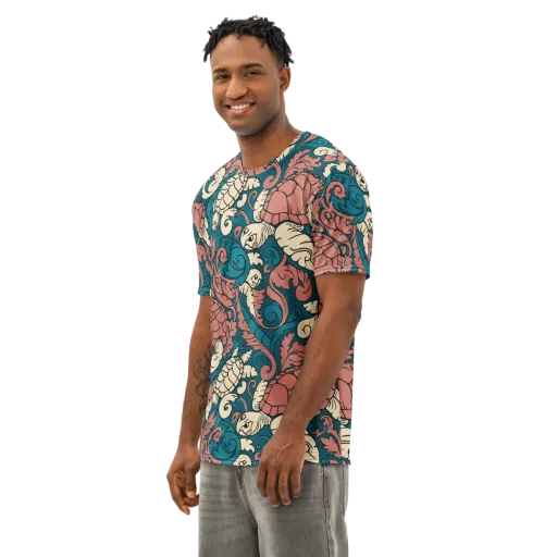Tidal Baroque on a Men's Cotton Crew Neck T-Shirt