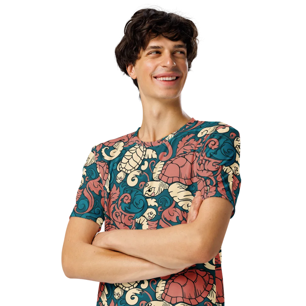 Tidal Baroque on Men's Crew Neck T-Shirt — Left Front