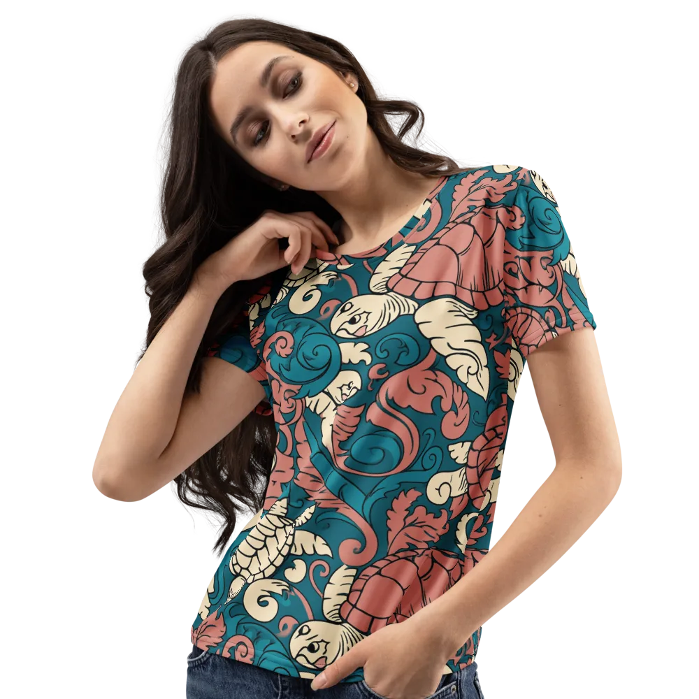 Tidal Baroque on Women's Crew Neck T-Shirt — Left Front