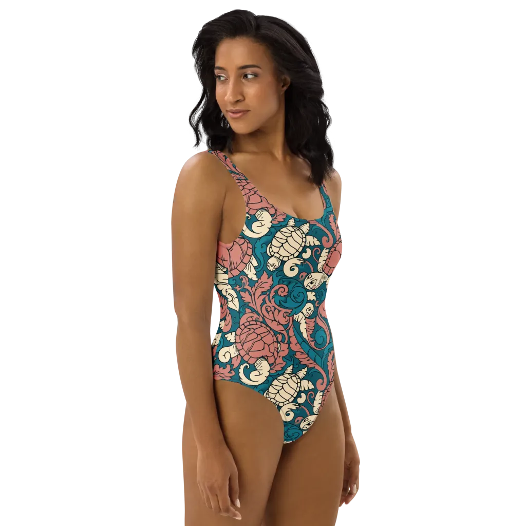 Tidal Baroque on One-Piece Swimsuit — Right