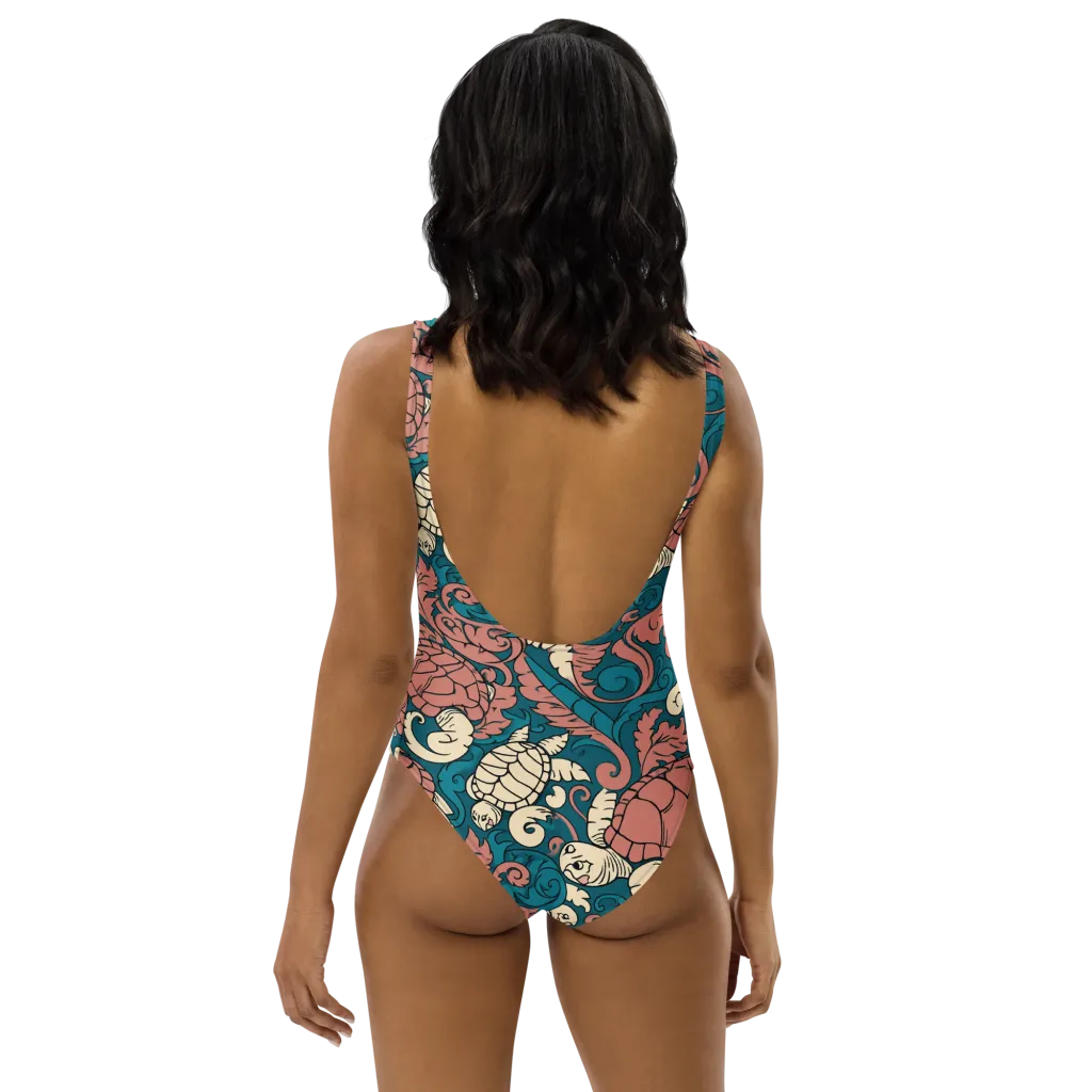 Tidal Baroque on One-Piece Swimsuit — Back