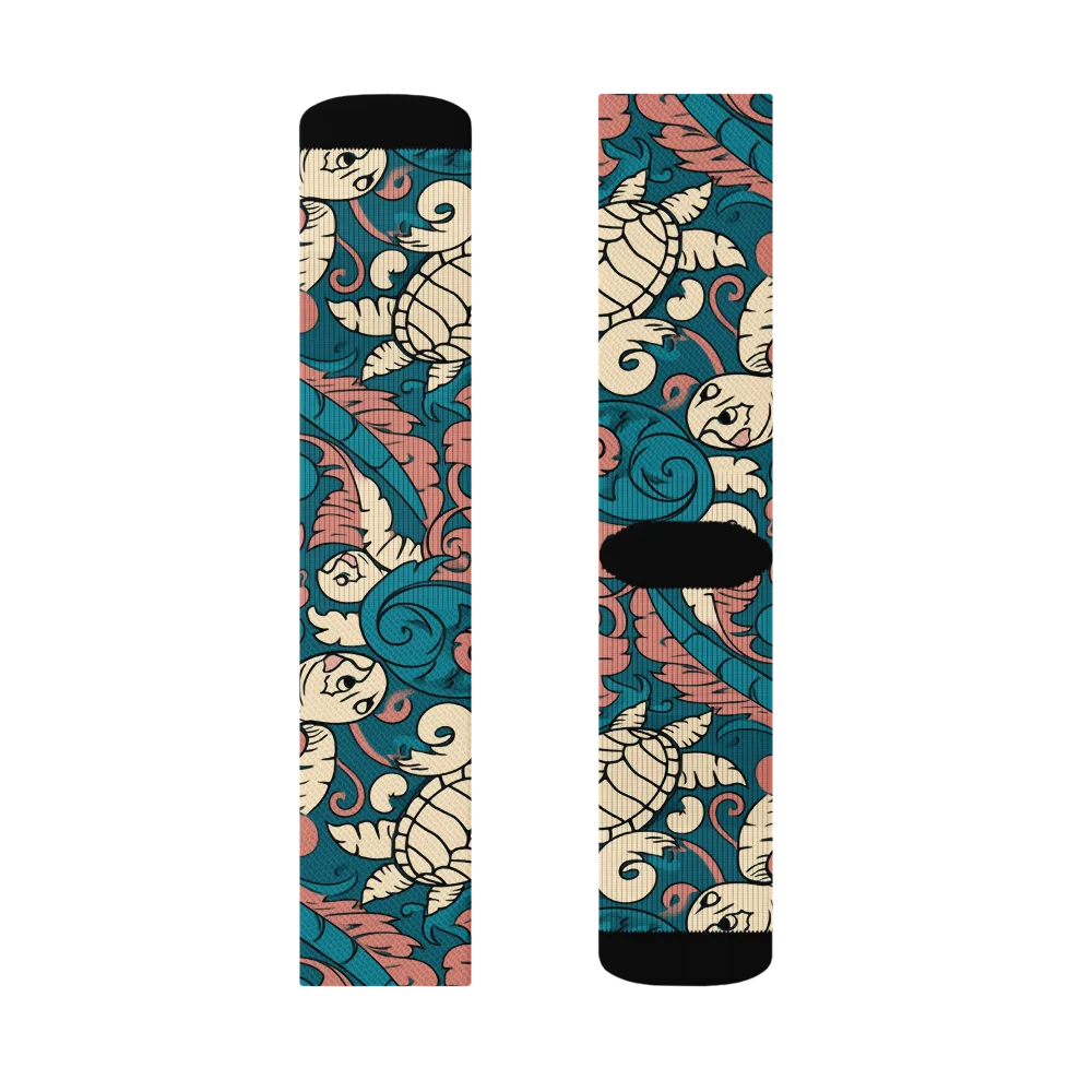 Tidal Baroque on Socks — Left Sock