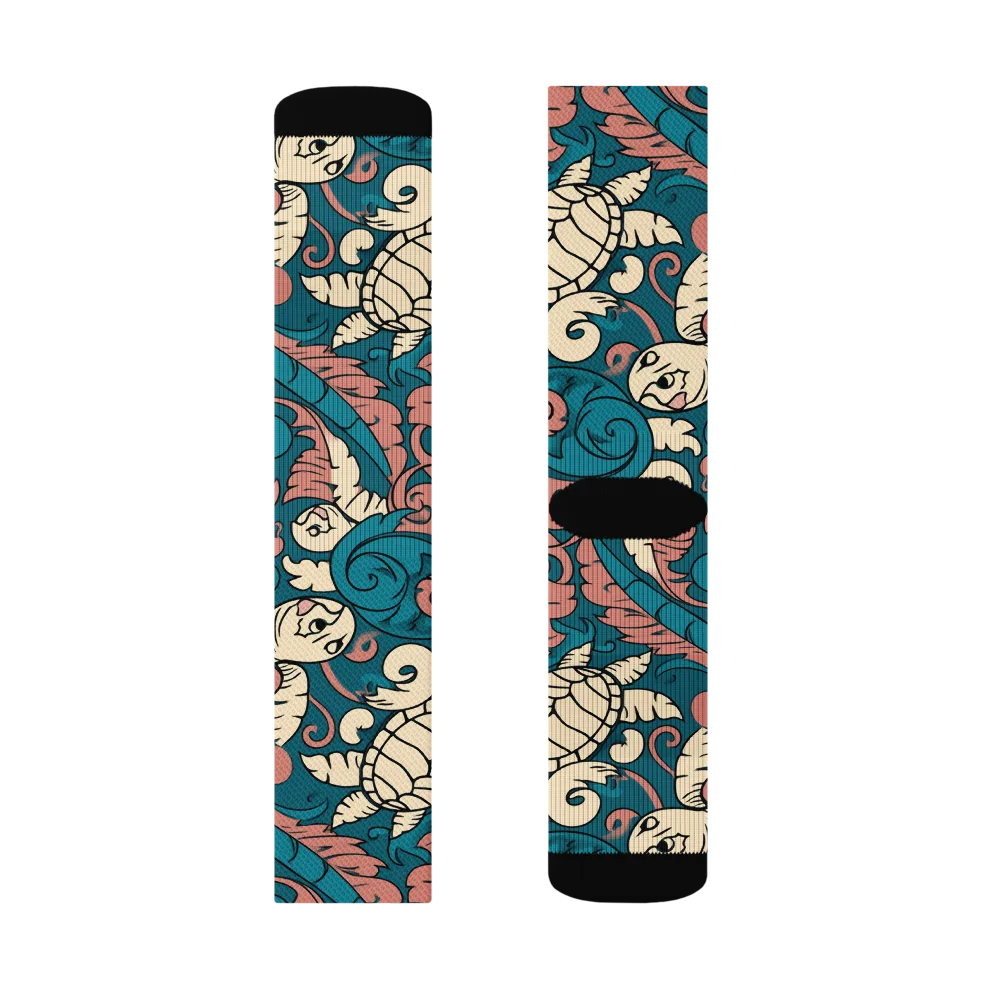 Tidal Baroque on Socks — Right Sock