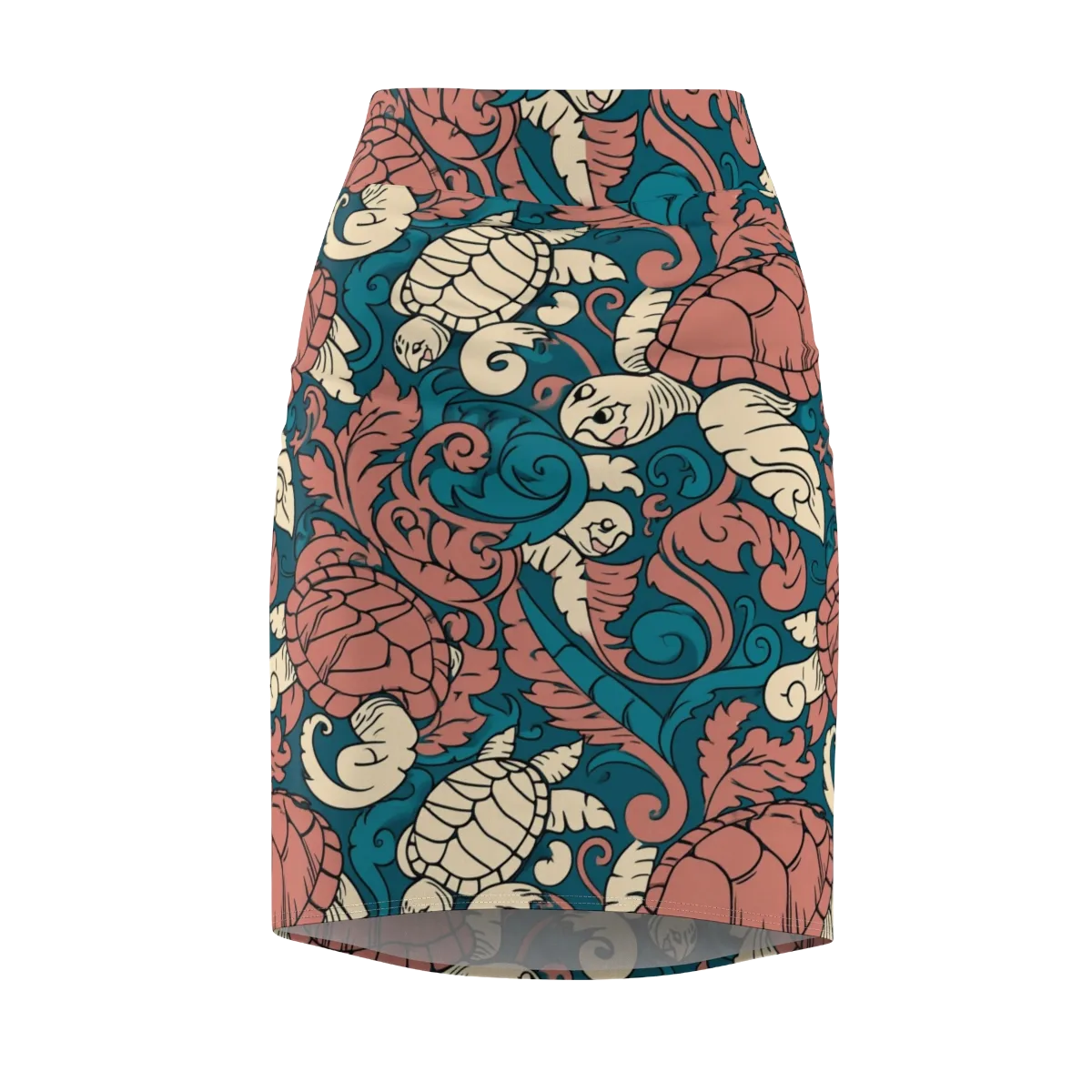 Tidal Baroque on Pencil Skirt — Front