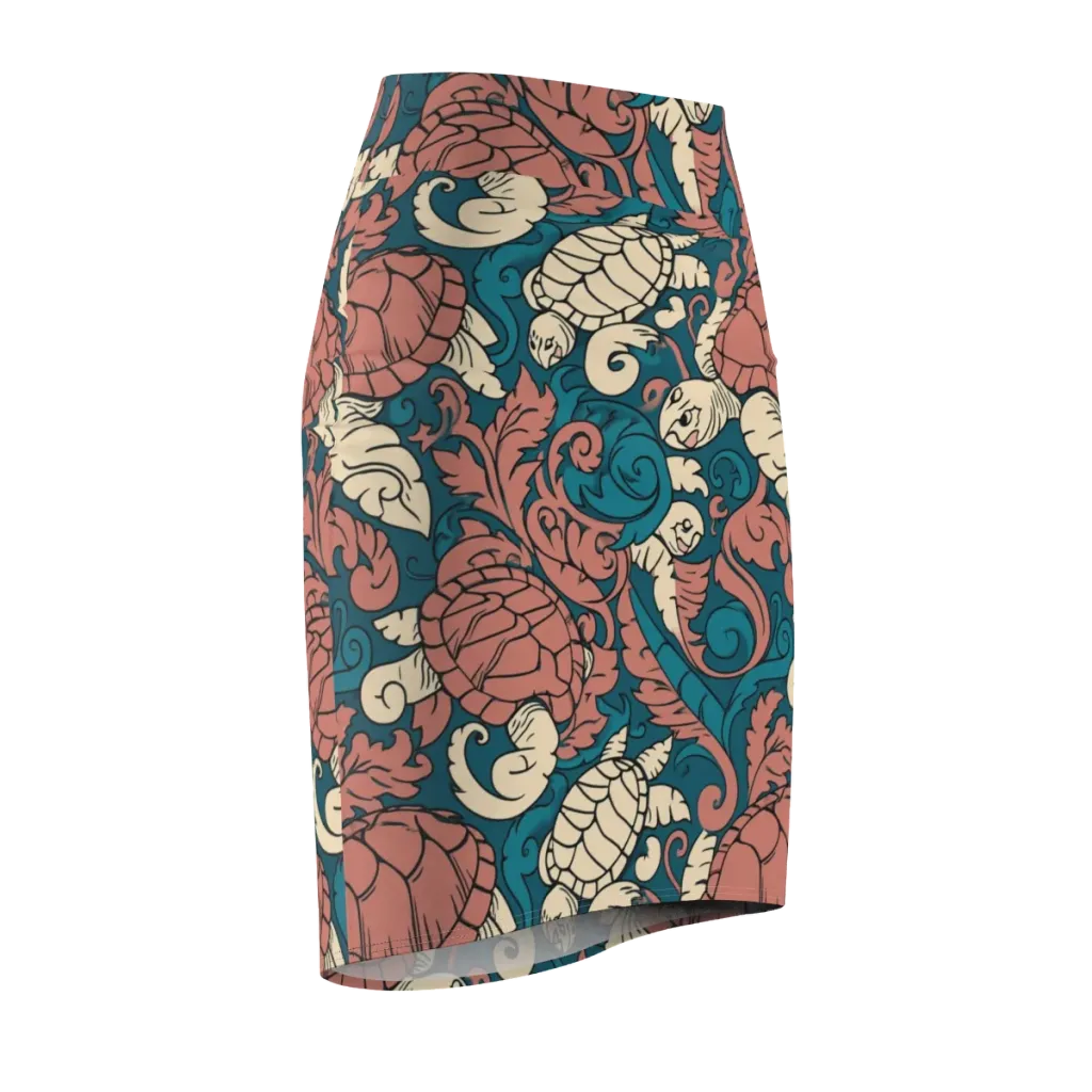 Tidal Baroque on Pencil Skirt — Front Side