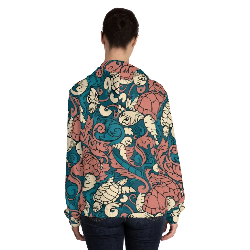 Tidal Baroque on Women's Full-Zip Hoodie — Back On Person