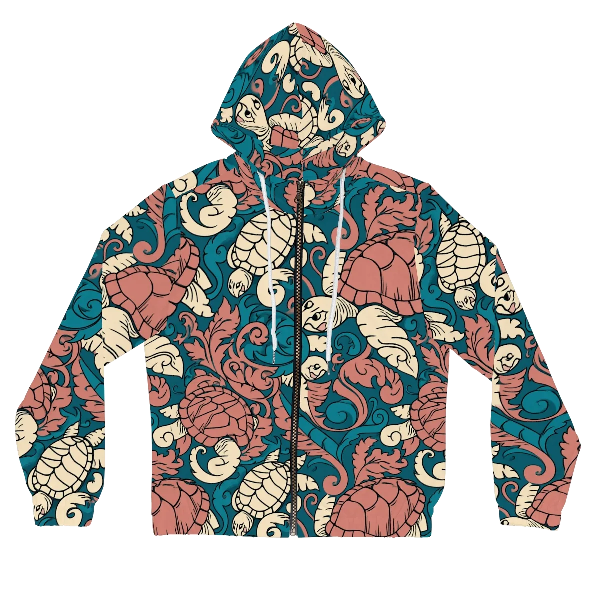 Tidal Baroque on Women's Full-Zip Hoodie — Front