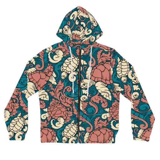 Tidal Baroque on a Women's Full-Zip Hoodie