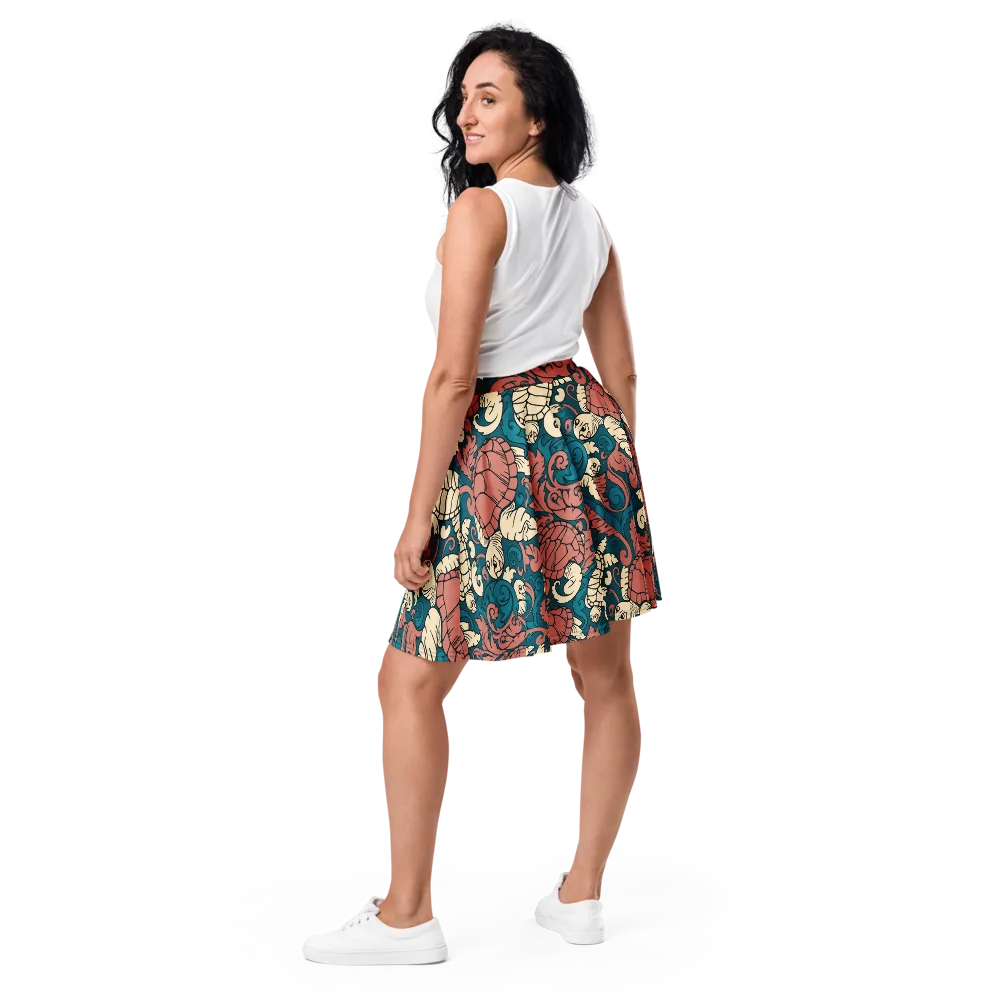 Tidal Baroque on Skater Skirt — Back