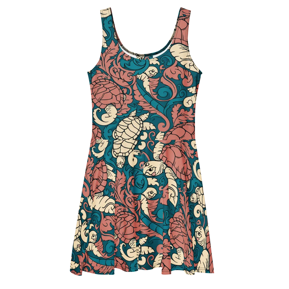 Tidal Baroque on Skater Dress — Front
