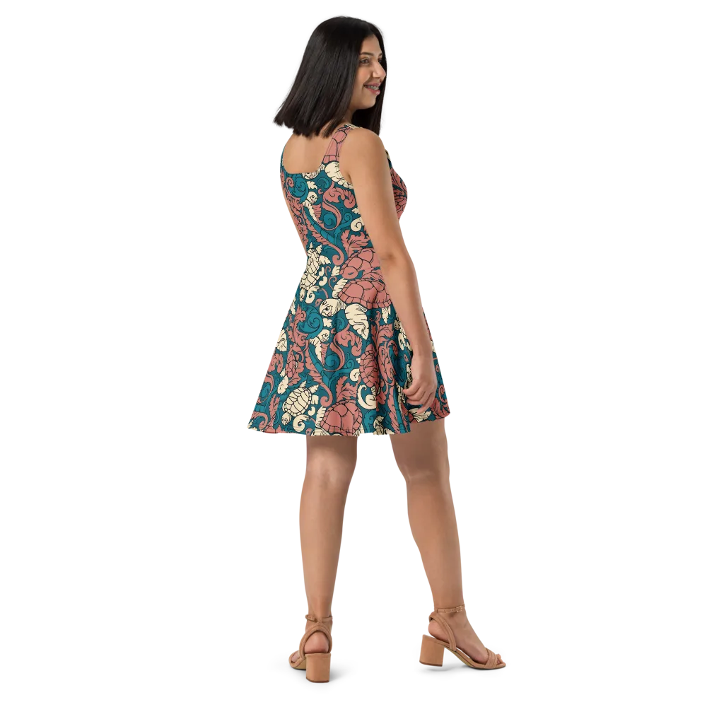 Tidal Baroque on Skater Dress — Right