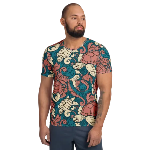 Tidal Baroque on a Men's Athletic T-Shirt