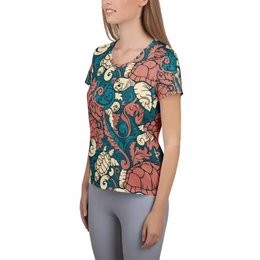 Tidal Baroque on a Women's Athletic T-Shirt