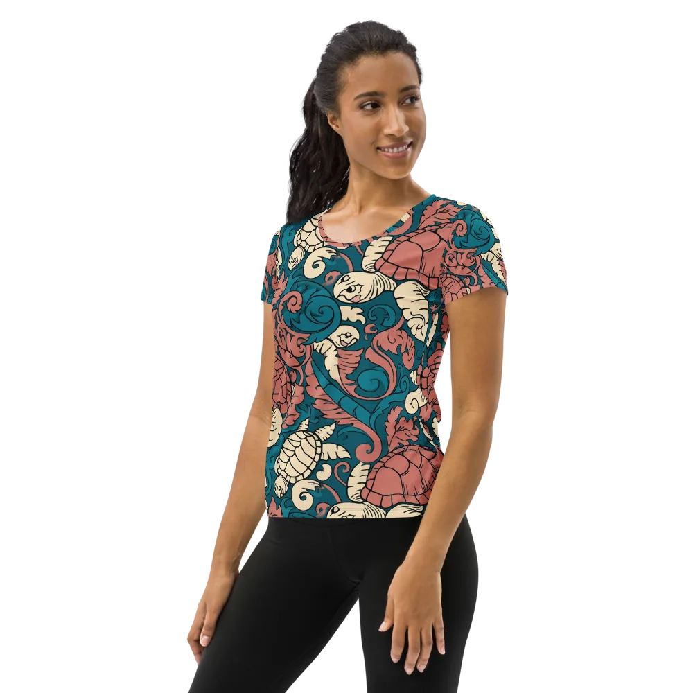 Tidal Baroque on Women's Athletic T-Shirt — Left