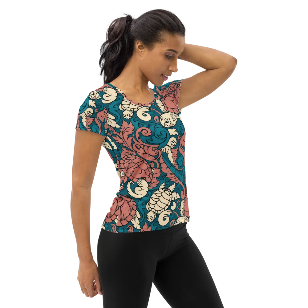 Tidal Baroque on Women's Athletic T-Shirt — Right