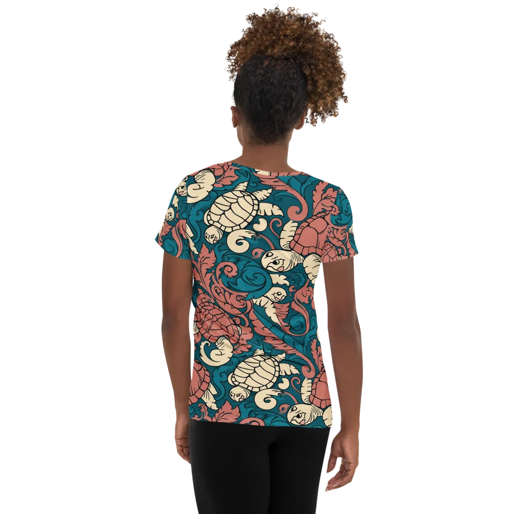 Tidal Baroque on Women's Athletic T-Shirt — Back