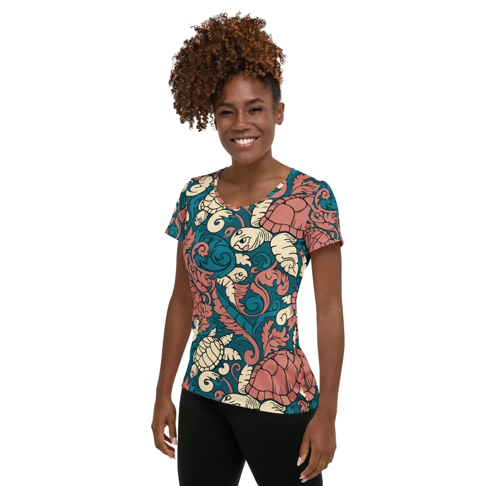 Tidal Baroque on Women's Athletic T-Shirt — Left