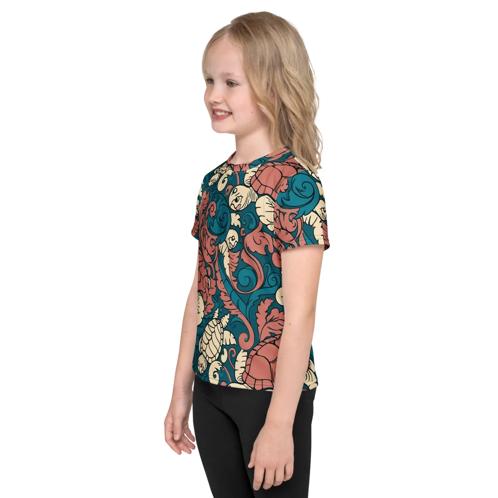 Tidal Baroque on Kids Crew Neck T-Shirt — Left