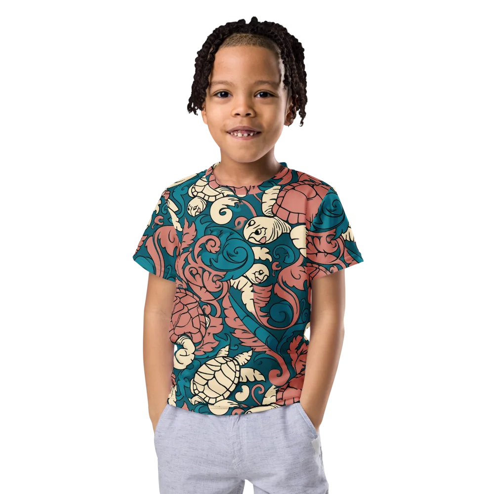 Tidal Baroque on Kids Crew Neck T-Shirt — Front