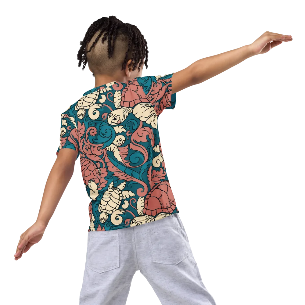 Tidal Baroque on Kids Crew Neck T-Shirt — Back