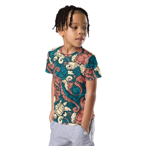 Tidal Baroque on a Kids Crew Neck T-Shirt