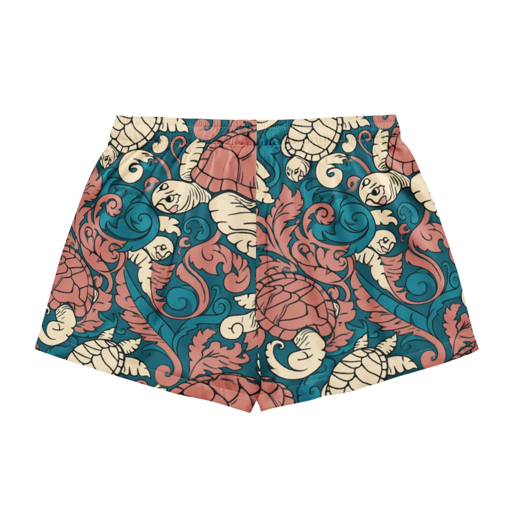 Tidal Baroque on Women's Pajama Shorts — Back
