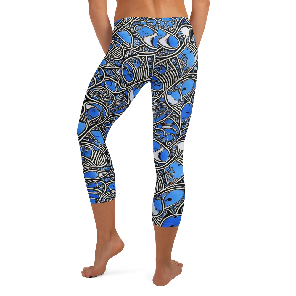 Inkfish Rhapsody on Capri Leggings — Back