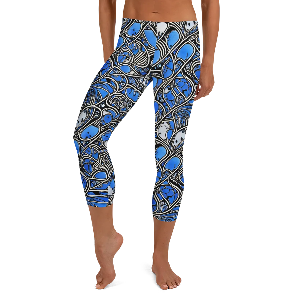 Inkfish Rhapsody on Capri Leggings — Front