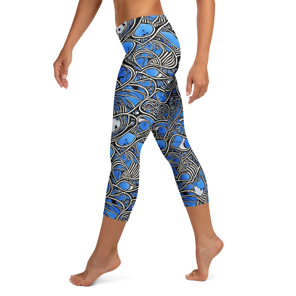 Inkfish Rhapsody on Capri Leggings — Left