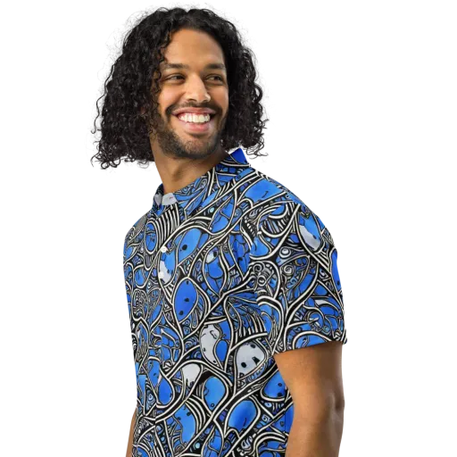 Inkfish Rhapsody on a Men's Slim Fit Polo Shirt