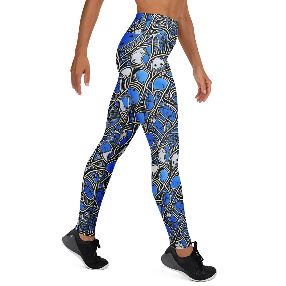 Inkfish Rhapsody on Yoga Leggings — Right
