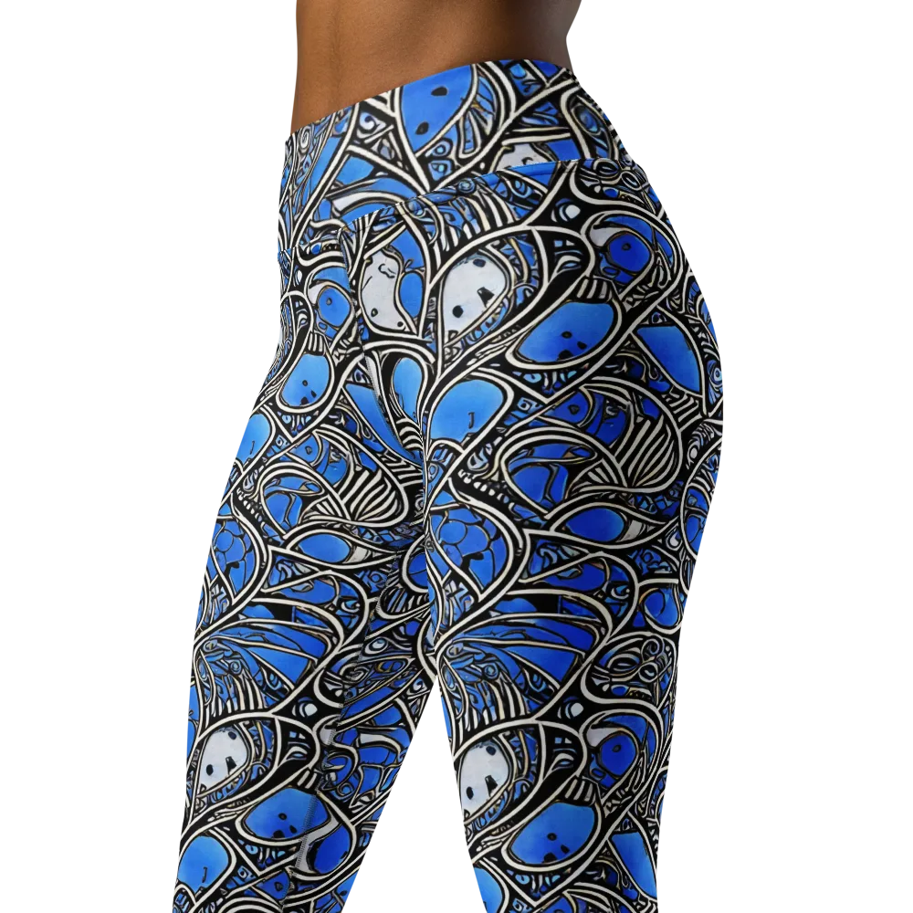 Inkfish Rhapsody on Yoga Leggings — Left Front