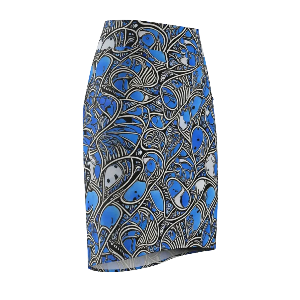 Inkfish Rhapsody on Pencil Skirt — Front Side