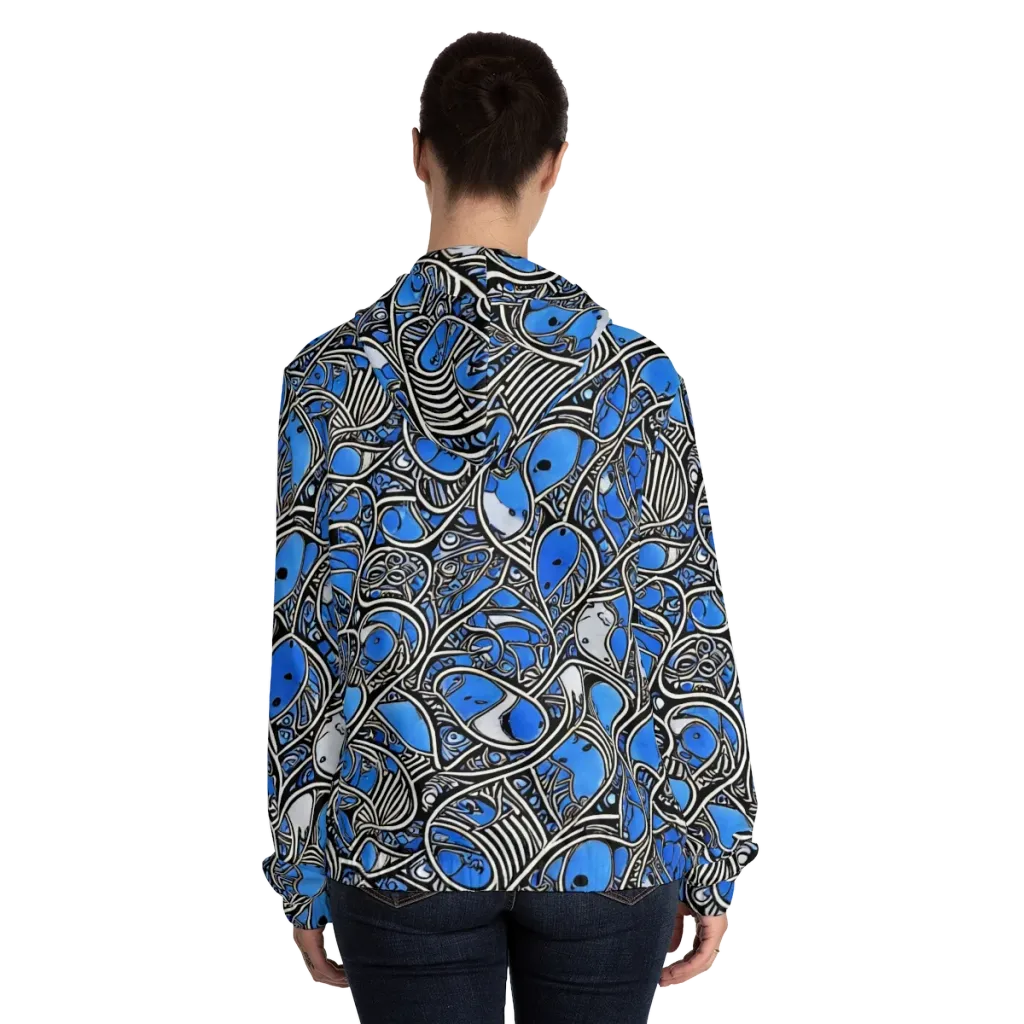 Inkfish Rhapsody on Women's Full-Zip Hoodie — Back On Person