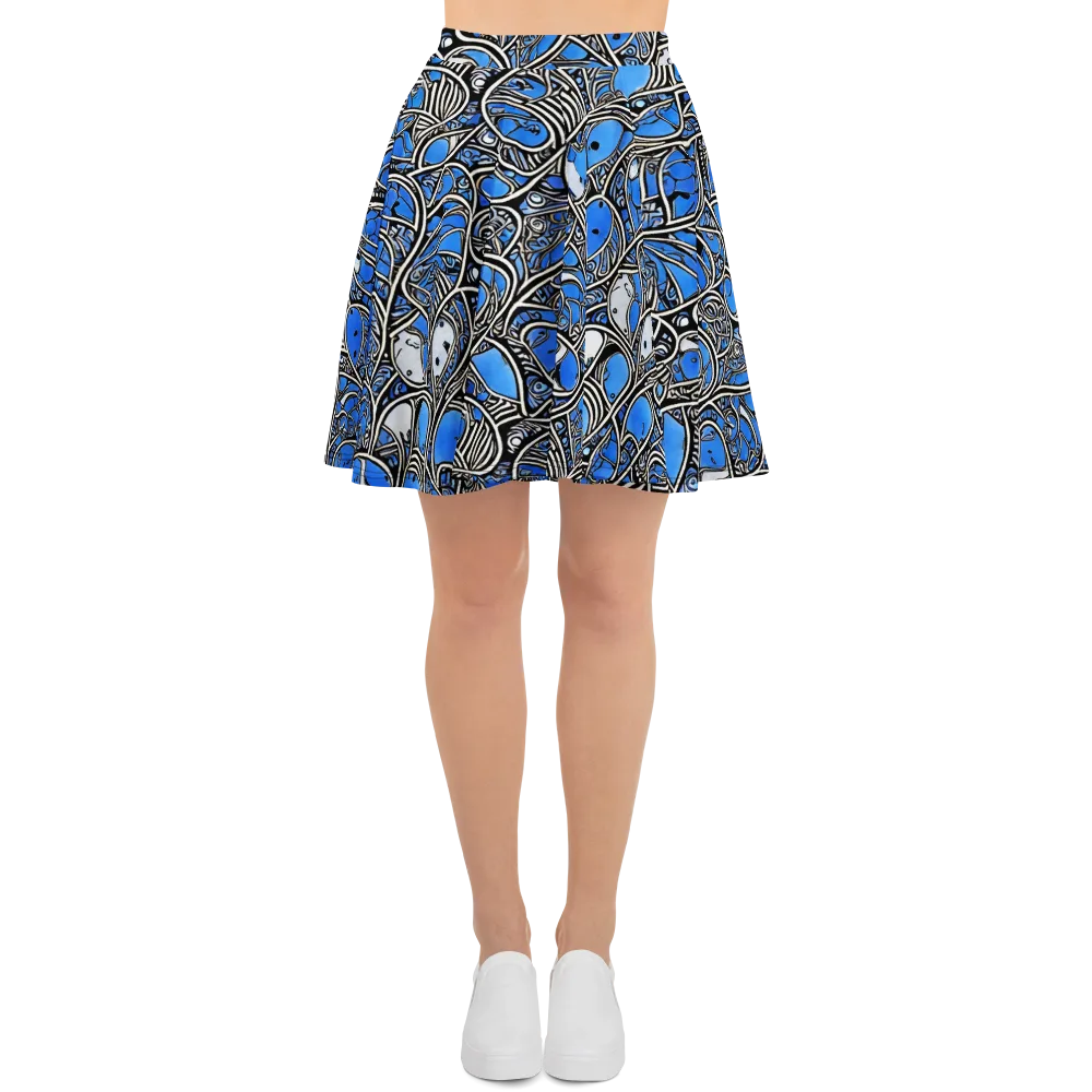 Inkfish Rhapsody on Skater Skirt — Front