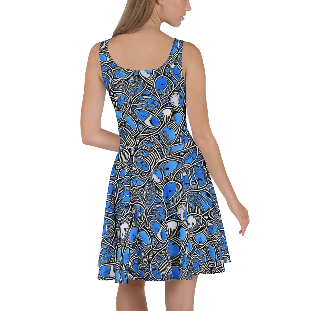 Inkfish Rhapsody on Skater Dress — Back