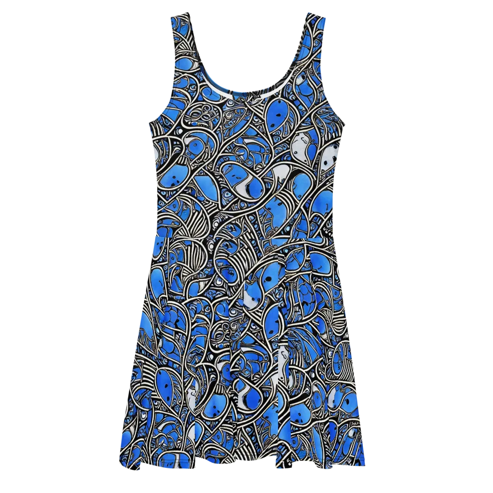 Inkfish Rhapsody on Skater Dress — Front