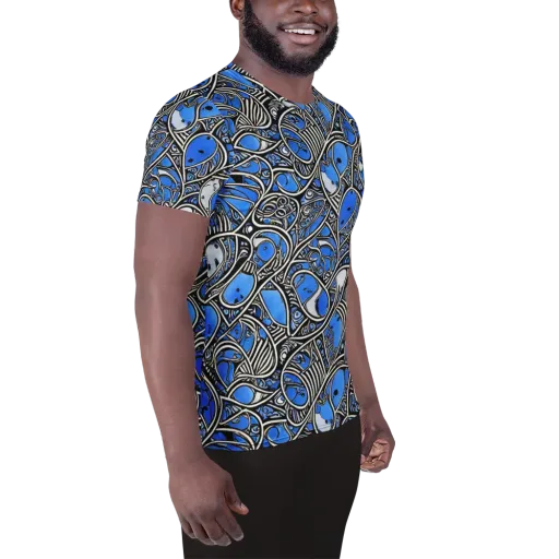 Inkfish Rhapsody on a Men's Athletic T-Shirt