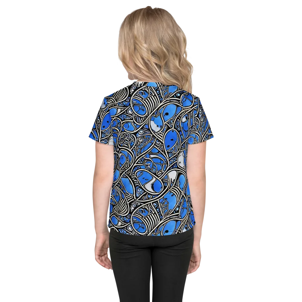 Inkfish Rhapsody on Kids Crew Neck T-Shirt — Back