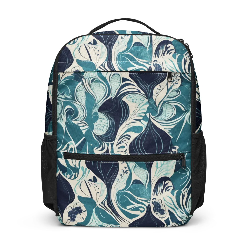 Indigo Tidal Garden on Utility Backpack — Front