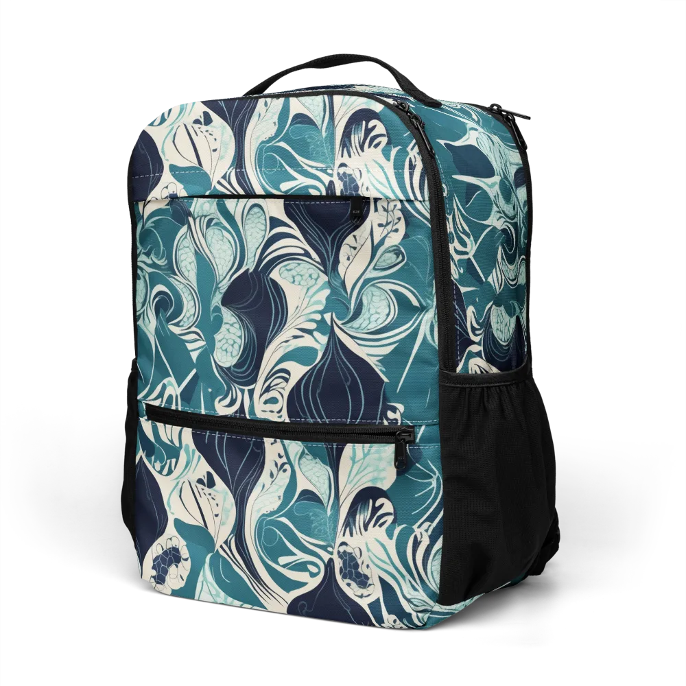 Indigo Tidal Garden on Utility Backpack — Left Front